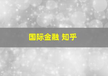 国际金融 知乎